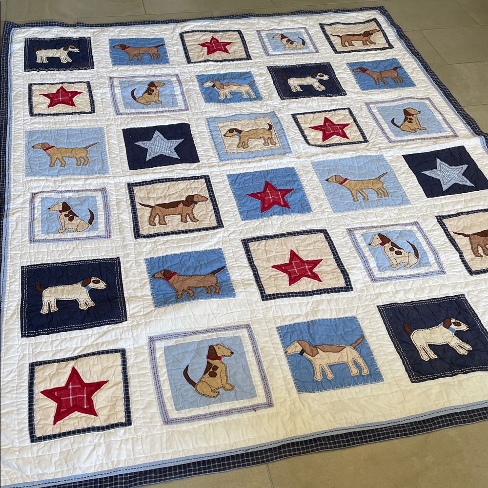 Pottery Barn Kids Dog Quilt & Pillow Sham